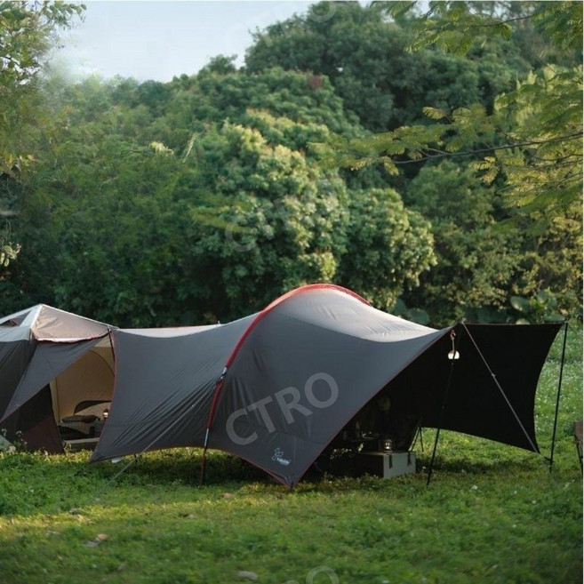 비달리도 하비타프 블랙코팅 암막 터널 타프 쉘터, 커피