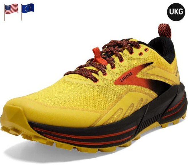 브룩스 남성 카스카디아 16 트레일 런닝화 옐로우 블랙 그레나딘