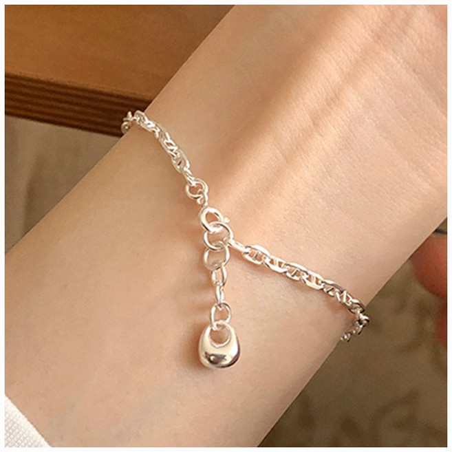 FANSYLI 은팔찌 실버925 포인트 펜던트 은체인 팔찌 금전운 사업운 재물운 럭키 행운 은도금 체인팔찌 실버 은팔찌 여자친구생일선물 0707JLL337