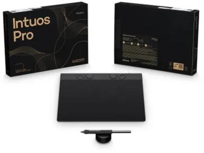 Wacom Intuos Pro 專業繪圖板 支援無線連接與精準感壓, Black, PTK670K0C