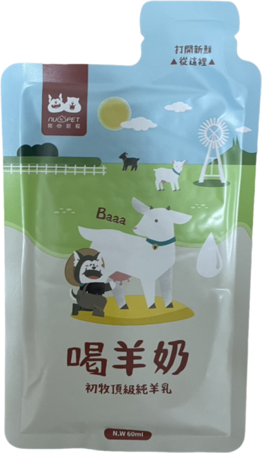 陪心初牧 寵物羊奶60ML 犬貓通用 - 頂級純羊乳, 60ml, 1個