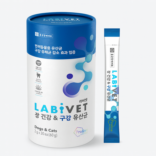 종근당라비벳 반려동물 영양제, 30회분, 구강/치석관리+장건강, 1개