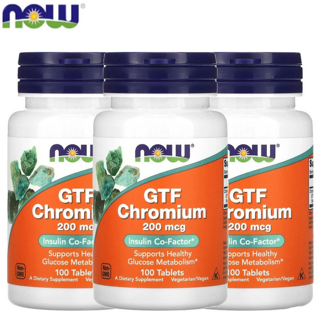Now Foods GTF Chromium 나우푸드 GTF 크롬 200mcg 250정, 3개, 100정