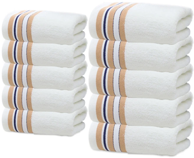 호밍사이 호텔수건 가정용 수건 순면 100% 도톰한 흡수성 소프트 타월 기숙사 세면 타월 면수건 타월 10P, 화이트, 10개 - 쿠팡