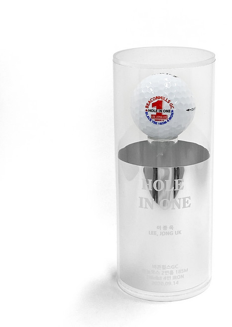 337팩토리 골프공 원통형 진열 케이스 상패 / 실버, 1개, 원통형 진열 케이스 / 실버