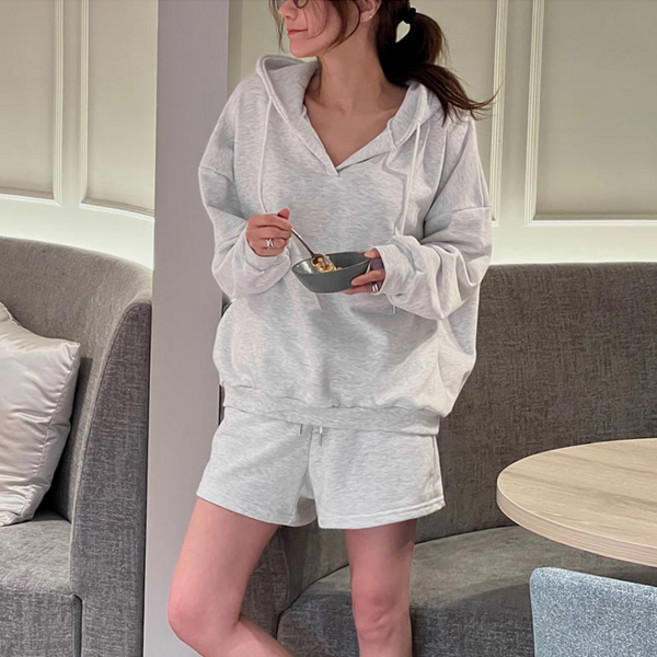 [난닝구]수틴브 후드티숏팬츠세트