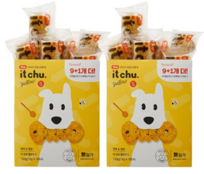 잇츄 반려견 옐로우 덴탈껌 S 10p, 마누카꿀, 120g, 4세트
