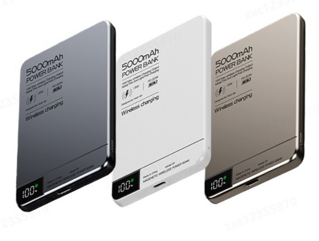 MagSafe 超薄磁吸行動電源 10000mAh 無線充電 快充 可上飛機 BSMI NCC認證, 鈦金色【優先消耗+雙彈窗】10000毫安