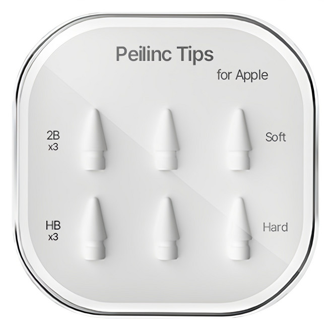 Peilinc 정품 애플펜슬 펜촉 1/2세대 호환 2B HB 총 6개입, 1세트