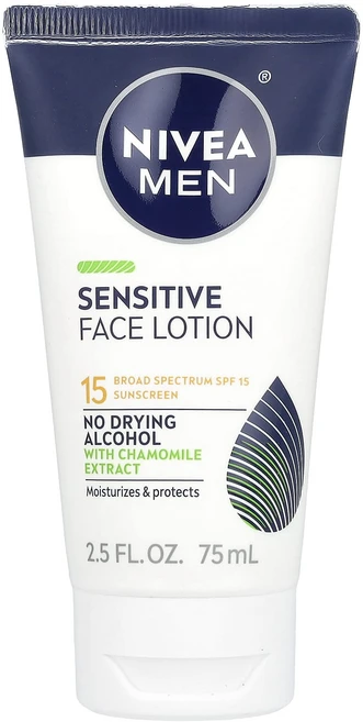 특별한효과 Nivea 남성용 민감성 페이스 로션 SPF 15 75ml(2.5fl oz) 곧일시품절됩니다, Nivea남성용민감성페이스로션SPF1575ml25flo - 쿠팡