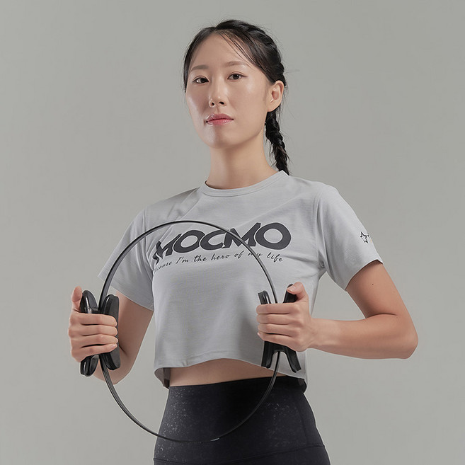 MOCMO 여성 헬스 운동 러닝 크로스핏 스포츠 소로나 반팔 크롭 T
