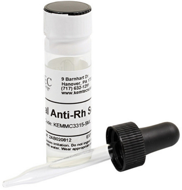 혈청 Anti D(Rh) 혈액형검사키트 항원항체반응 생명과학 과학실험키트, 1세트