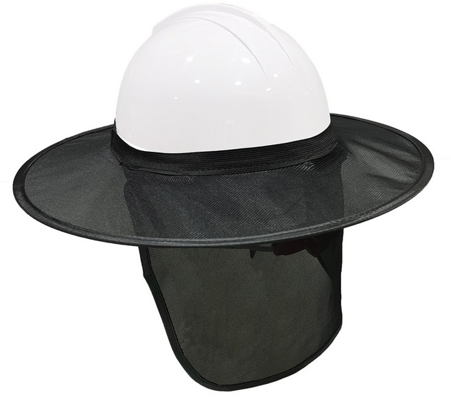 안전모 그늘이 여름용 그늘막 썬캡 햇빛가리개 차양, 검정색, 1개