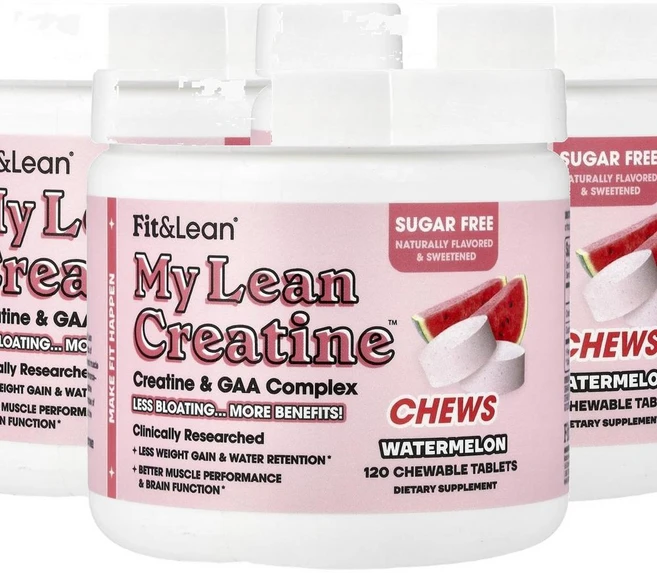 핏 앤 린 마이 린 크레아틴 츄 워터멜론 Fit & Lean My Lean Creatine™ Chews Watermelon 120정, 3개 - 쿠팡