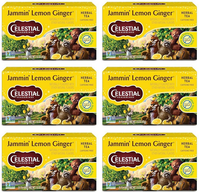 셀레스티얼 조미료 벵골 스파이스 허브 티 카페인 프리 티백 박스 20개(6팩), 48g, 20개