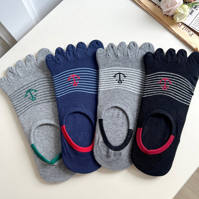 트레스패스 남자 고급 벗겨지지않는 발가락 페이크삭스 덧신양말 5켤레