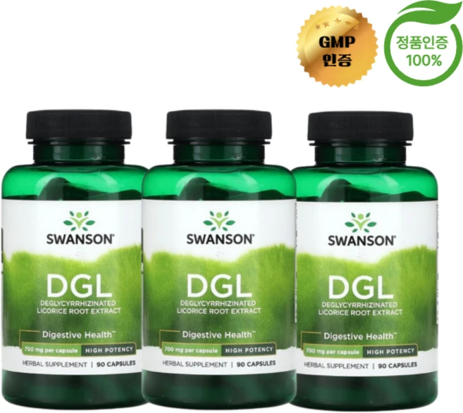 2+1 스완슨 DGL 감초 추출물 700mg 캡슐 90정, 3개 - 쿠팡