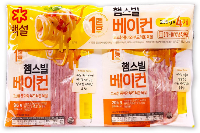 코스트코 CJ 백설 햄스빌 베이컨 오리지날, 820g, 1개