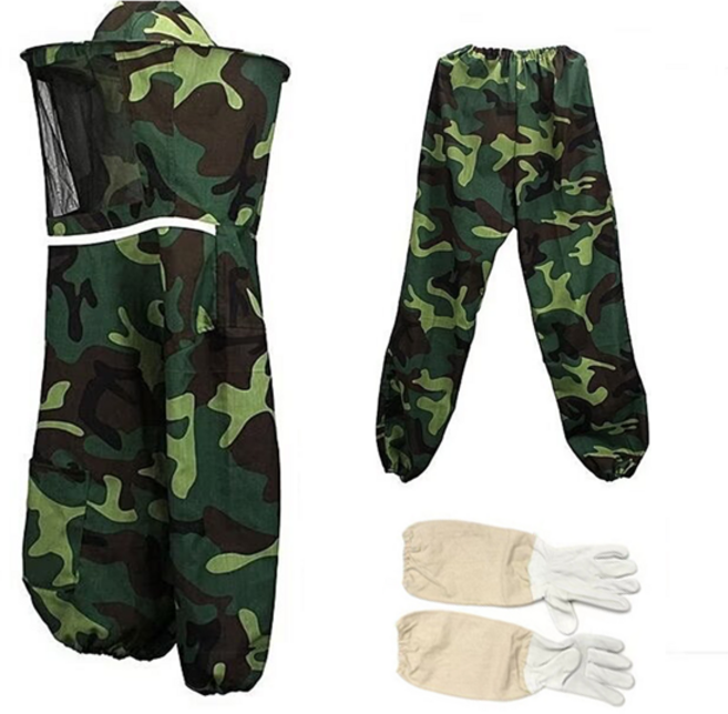 미화부장 장갑 포함 방충복 양봉옷 벌옷 벌초 해충 보호복 작업복 양봉복, 1세트, 카모플라주(위장)