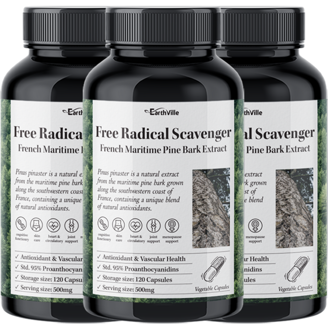 어스빌 프랑스해안송소나무껍질 500mg 프로안토시아니딘 안토시아닌 폴리페놀, 120정, 3개