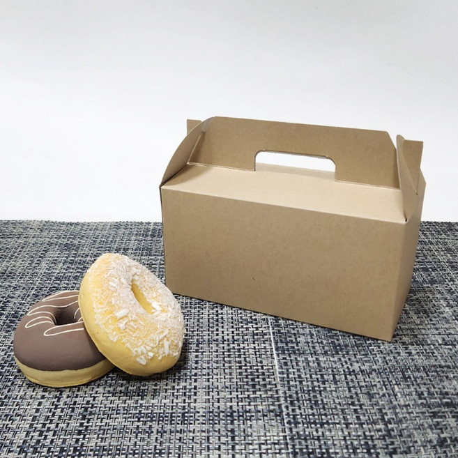 정사각 네이비 선물상자 ( 1호 2호 3호 ) 쿠키 마카롱 케이크 포장상자 답례품, 손잡이 (크라프트) 2호