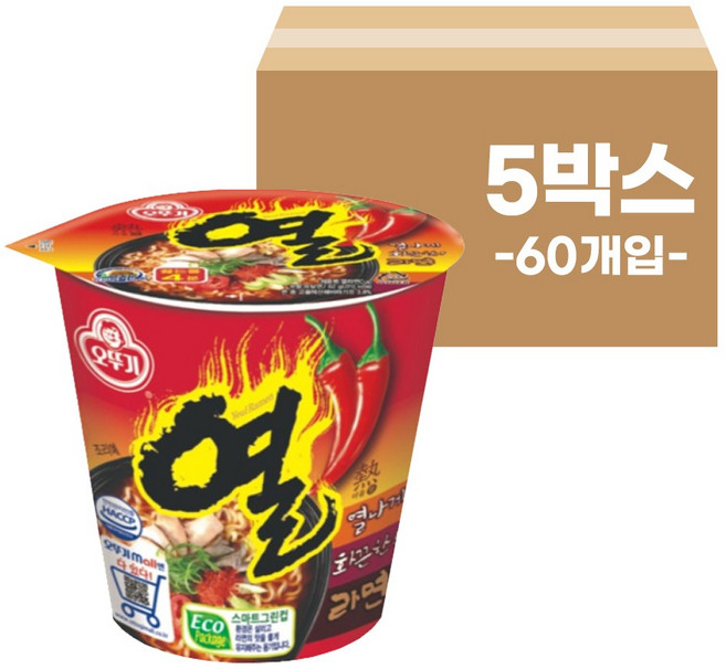 오뚜기 열라면 작은컵 6+6, 5박스