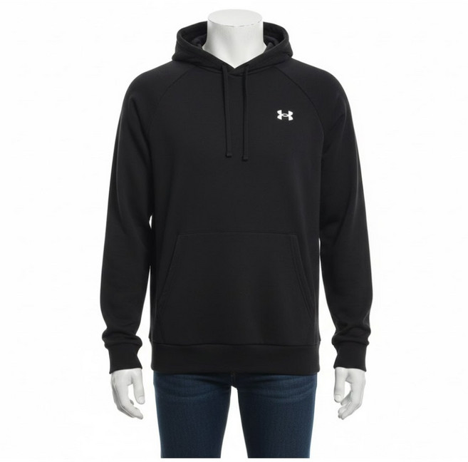 [언더아머_스포츠] 기모안감 남성 방한 후드티셔츠 BLACK 남성 플리스 후디 TM1379861 가볍고 따뜻한 기모 플리스 언제 입어도 편안한