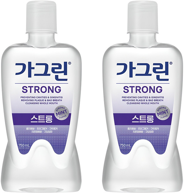 가그린 스트롱 구강청결제, 750ml, 2개