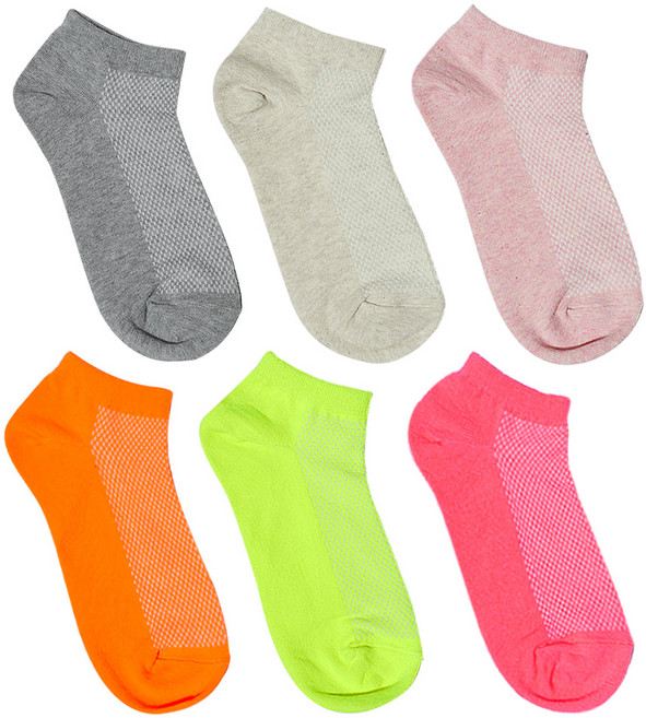 송이네양말 [여성양말] 메쉬 네온소프트 스니커즈 양말 10켤레