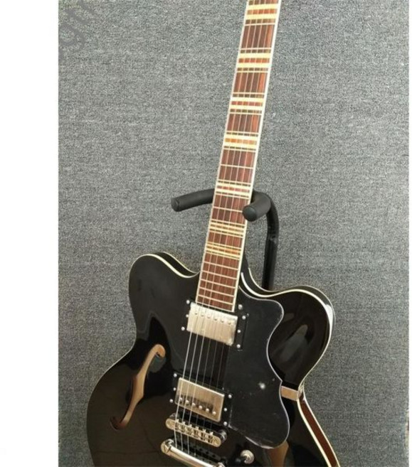 일렉기타 일렉트릭 기타 클래식 Es335 블랙 6-스트링 세미 할로우 빠른 배송, Black, 1개