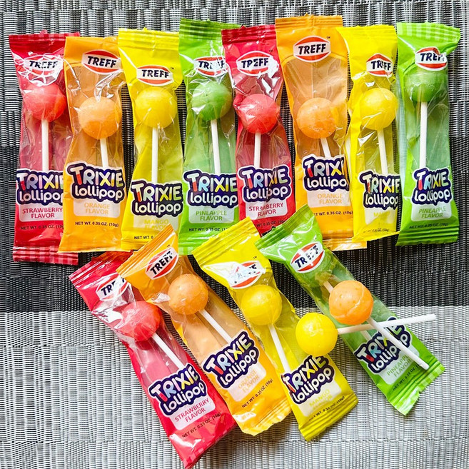 달콤 과일맛 트릭시 롤리팝 900g 막대사탕 투시팝, 90개, 10g