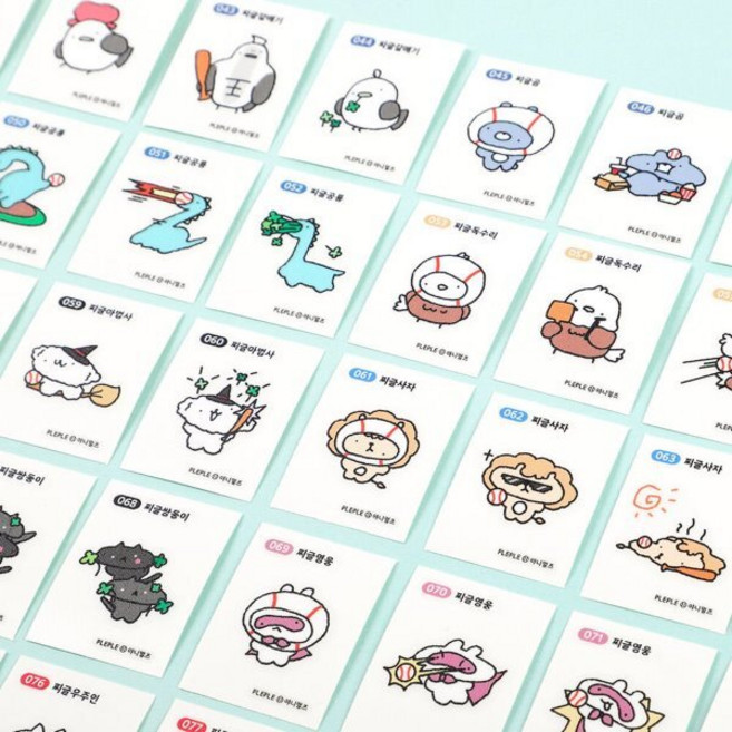 야니멀즈 찌글 띠부띠부씰 ver.2 (10종) : 야구팬 전용 띠부띠부씰 ver.2★, 2.찌글곰