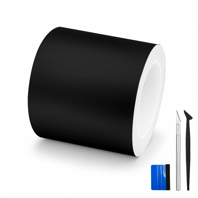 SOTT 프리미엄 3D 메탈 필름 랩핑 시트지, 1개, 블랙 폭5cm x 길이150cm