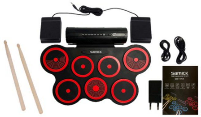 삼익악기 폴더블 롤 전자드럼패드 SERD-1PLUS, 01 레드 SERD-1PLUS(풀세트), 1개