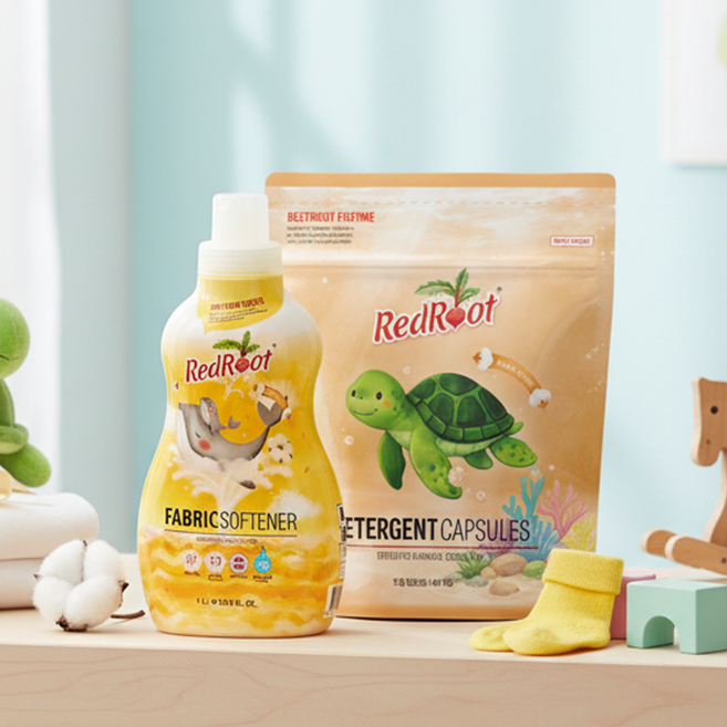 레드루트 [1+1 기획세트] 8배 고농축 유아 얼룩 맞춤 캡슐세제 40개입 + 섬유유연제 1L 바닐라코튼향, 1개, 1세트