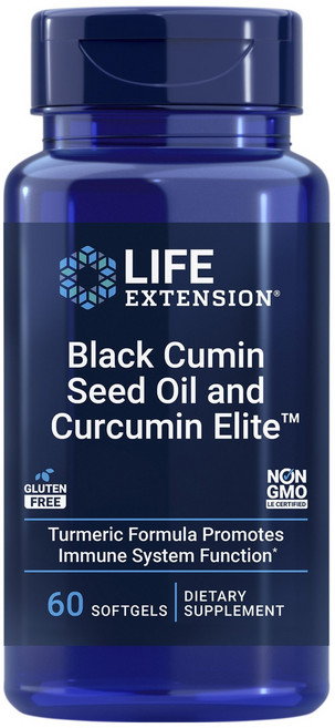 LIFE EXTENSION 黑種草籽油薑黃素Elite軟膠囊, 1罐, 60顆