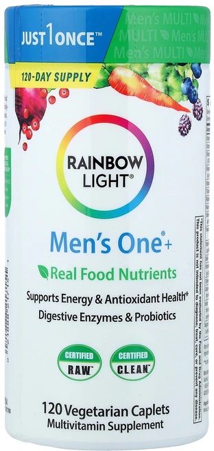 Rainbow Light 남성용 One®+ Real Food Nutrients 베지 정제 120정 Light (레인보우 라이트), Rainbow Light, 남성용 One®+, Rea, 1개 - 쿠팡