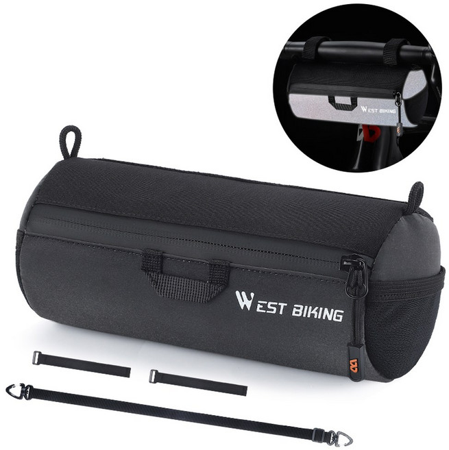 WEST BIKING 자전거 핸들 바 가방 휴대용 반사 숄더백 사이클링 MTB 도로 자전거 스쿠터 전면 도구 가방, 01 1L, 1개