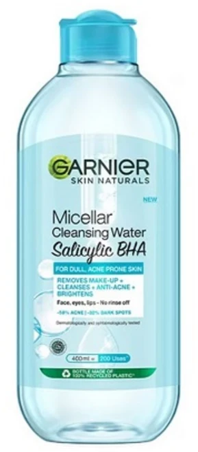 왓슨스 가르니에 미첼라 클렌징 워터 살리실릭 BHA 메이크업 리무버 400ml, 1개 - 쿠팡