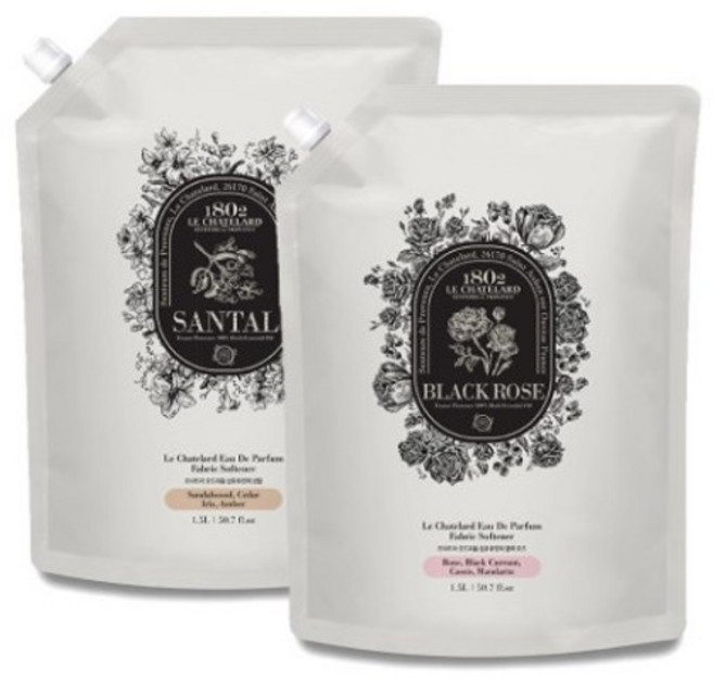 르샤트라 오드퍼퓸 초고농축 섬유유연제 리필, 1.5L, 2개