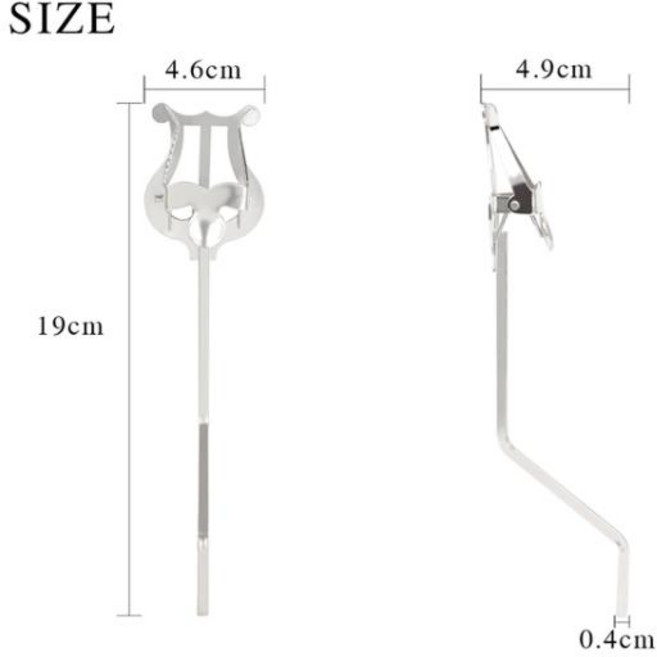 휴대용 알토 색소폰 악보 클립 마칭 내구성 고정 브래킷 목관 부품에 사용, 1개