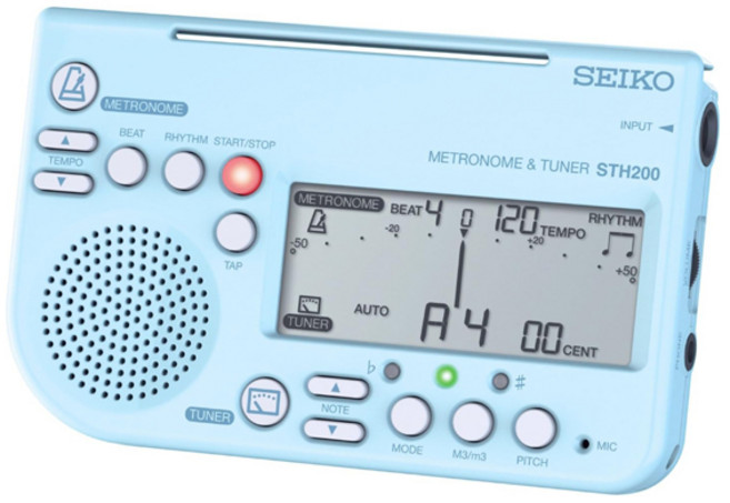 SEIKO 세이코 메트로놈 튜너 블루 STH200L, 1개