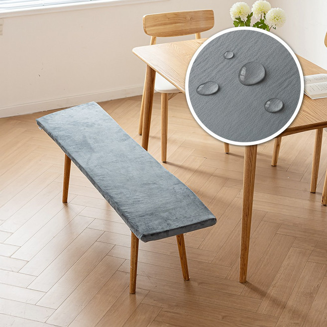 [생활방수] 커버무드 패브릭 벤치 의자 방석 긴의자 전용, 딥 그레이