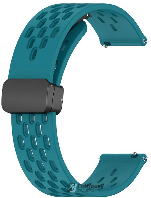 Realme Watch 3 Pro 2 S 運動磁吸矽膠洞洞錶帶, 22mm 藏綠色, 1個
