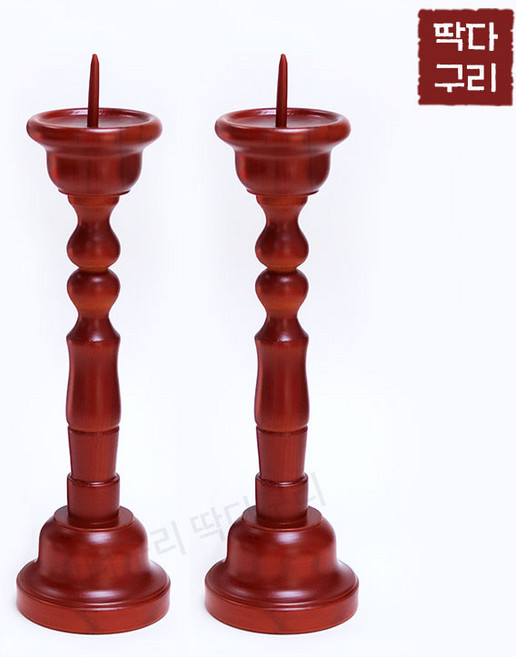 딱다구리 물푸레나무 원목제기 촛대, 2개