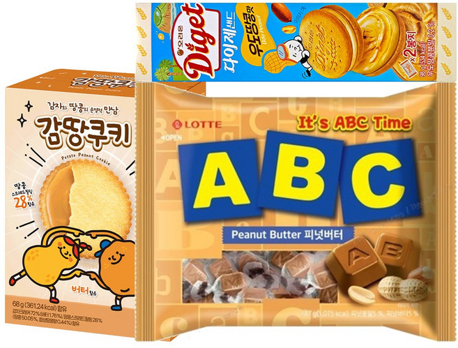 ABC 초콜릿 피넛버터 + 다이제 우도땅콩 + 감땅쿠키
