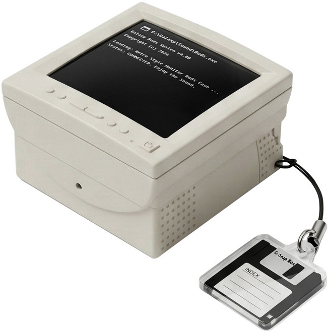 알머스 삼성전자 버즈 4 / 4 프로 레트로 CRT 모니터 케이스, 1개, 크림, GP-FPR640AMEUK