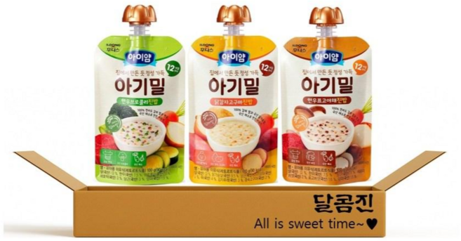 [달콤진] 아이얌 아기밀 한우브로콜리진밥 + 닭감자고구마진밥 + 한우표고야채진밥 3개입, 1세트, 300g, 진밥