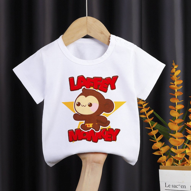 어린이 반소매T셔츠 면화 소년 반소매 아기 셔츠 아기 싱글 코트 소녀 바닥 셔츠