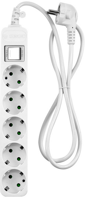 모노케어 5구접지(10A), 10m, 블랙, 1개